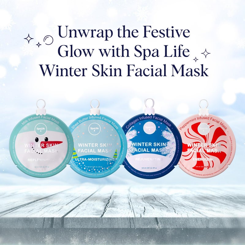 SpaLife Beauty Winter Skin Christmas Face Mask Bundle | Korean Facial Masks | Hydrating, Moisturizing and Firming Sheet Mask Set | Christmas Gifts for Women | 12 Pack - Image 2